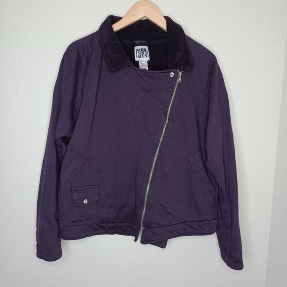 Prairie Underground Purple Oversized Moto Jacket S - Picture 3 of 7